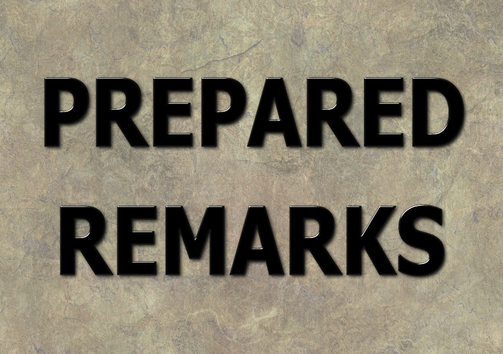 PREPARED REMARKS (by Tom Russell)