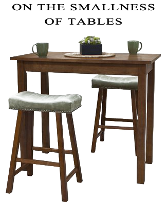 FROM THE ARCHIVES: ON THE SMALLNESS OF TABLES (by Tom Russell)